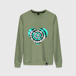 Свитшот хлопковый женский Сердце Тай Дай, цвет: авокадо