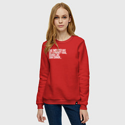 Свитшот хлопковый женский Приоритеная цель джон коннер, цвет: красный — фото 2
