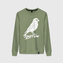 Женский свитшот Воробей белый логотип