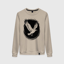 Женский свитшот Чайка в черном круге
