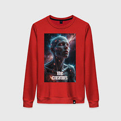 Свитшот хлопковый женский The Creators - big space celestial, цвет: красный