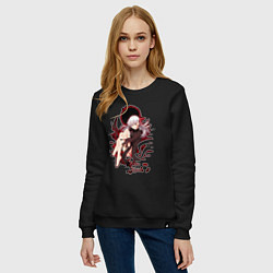 Свитшот хлопковый женский Темная Сакура Fate, цвет: черный — фото 2