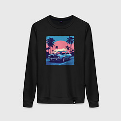 Свитшот хлопковый женский California car, цвет: черный