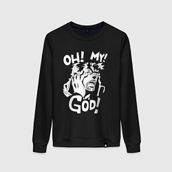 Свитшот хлопковый женский ДжоДжо Oh my God, цвет: черный