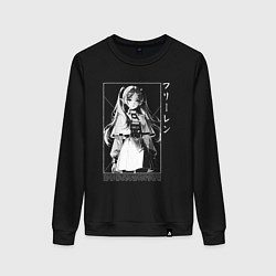 Свитшот хлопковый женский Фрирен - old poster, цвет: черный