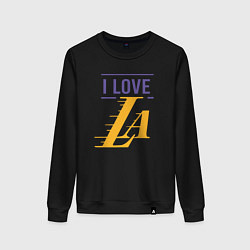 Свитшот хлопковый женский I love Lakers, цвет: черный