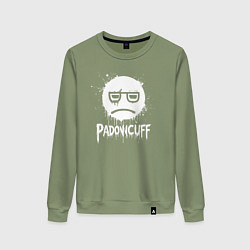 Свитшот хлопковый женский Падонкам в очках, цвет: авокадо