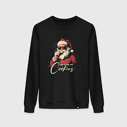 Свитшот хлопковый женский Santa cookies, цвет: черный