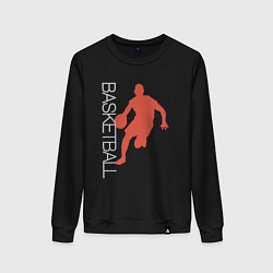 Свитшот хлопковый женский Basketball game, цвет: черный