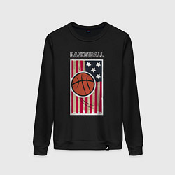 Свитшот хлопковый женский Basketball USA, цвет: черный