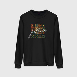 Свитшот хлопковый женский Abstract pattern, цвет: черный