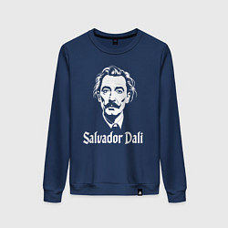 Свитшот хлопковый женский Сальвадор Дали сюрреалистический, цвет: тёмно-синий