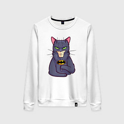 Свитшот хлопковый женский Batman cat, цвет: белый