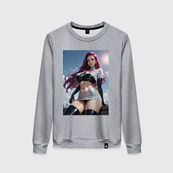 Свитшот хлопковый женский Джесси с покеболом в руке, цвет: меланж