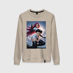 Свитшот хлопковый женский Милая Джесси с покеболом, цвет: миндальный