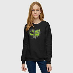 Свитшот хлопковый женский Green Batman, цвет: черный — фото 2
