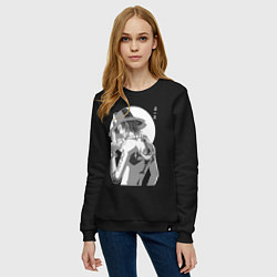 Свитшот хлопковый женский One piece Луффи взрослый, цвет: черный — фото 2