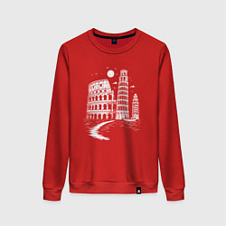 Свитшот хлопковый женский Величие Италии, цвет: красный
