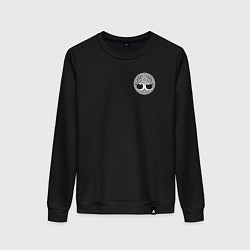 Свитшот хлопковый женский Мировое древо Иггдрасиль, цвет: черный