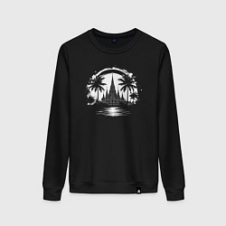 Свитшот хлопковый женский Храм Лотоса, цвет: черный