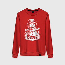 Свитшот хлопковый женский Зимний джентльмен, цвет: красный