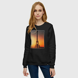 Свитшот хлопковый женский Джон Уик в Париже, цвет: черный — фото 2