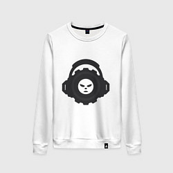 Женский свитшот Логотип c лицом и шестернёй в наушниках