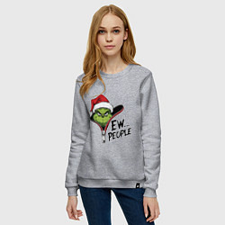 Свитшот хлопковый женский Гринч - ew people, цвет: меланж — фото 2