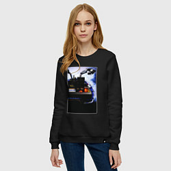 Свитшот хлопковый женский Out a time, цвет: черный — фото 2