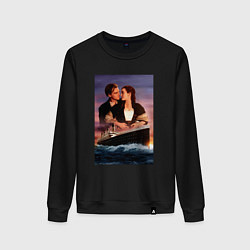 Свитшот хлопковый женский Titanic love, цвет: черный