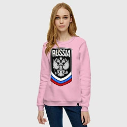 Свитшот хлопковый женский Russia, цвет: светло-розовый — фото 2