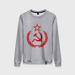 Свитшот хлопковый женский СССР герб, цвет: меланж