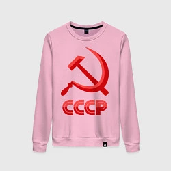Свитшот хлопковый женский СССР Логотип, цвет: светло-розовый
