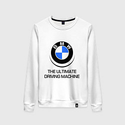 Свитшот хлопковый женский BMW Driving Machine, цвет: белый