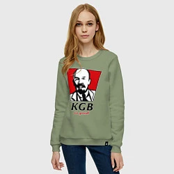 Свитшот хлопковый женский KGB: So Good, цвет: авокадо — фото 2
