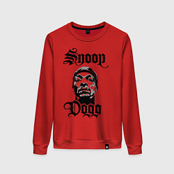Свитшот хлопковый женский Snoop Dogg Face, цвет: красный