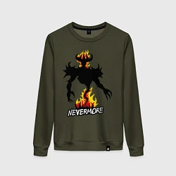 Свитшот хлопковый женский Nevermore Fire, цвет: хаки