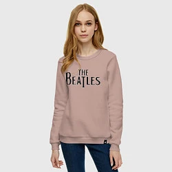 Свитшот хлопковый женский The Beatles, цвет: пыльно-розовый — фото 2