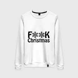 Свитшот хлопковый женский F@ck christmas, цвет: белый