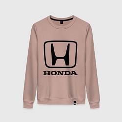 Свитшот хлопковый женский Honda logo, цвет: пыльно-розовый