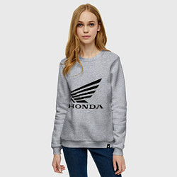 Свитшот хлопковый женский Honda Motor, цвет: меланж — фото 2