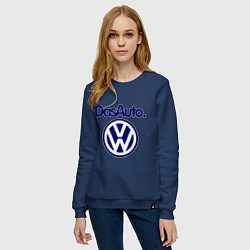 Свитшот хлопковый женский Volkswagen Das Auto, цвет: тёмно-синий — фото 2