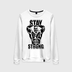 Свитшот хлопковый женский Stay strong, цвет: белый