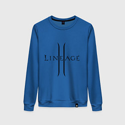 Свитшот хлопковый женский Lineage logo, цвет: синий