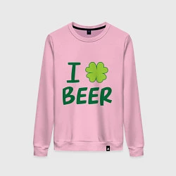 Свитшот хлопковый женский Love beer, цвет: светло-розовый