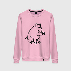 Свитшот хлопковый женский Pig, цвет: светло-розовый