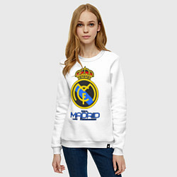 Свитшот хлопковый женский Real Madrid, цвет: белый — фото 2