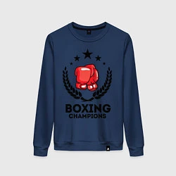 Свитшот хлопковый женский Boxing Champions, цвет: тёмно-синий