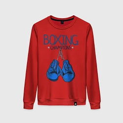 Свитшот хлопковый женский Boxing champions, цвет: красный
