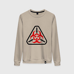 Свитшот хлопковый женский Двенадцать обезьян, цвет: миндальный